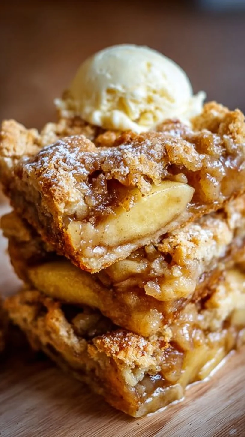 Delicious apple pie bars with flaky crust and spiced apple filling
