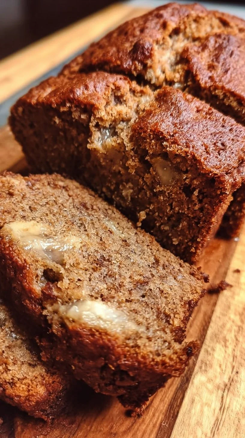 Deliciously moist homemade banana bread with walnuts and chocolate chips