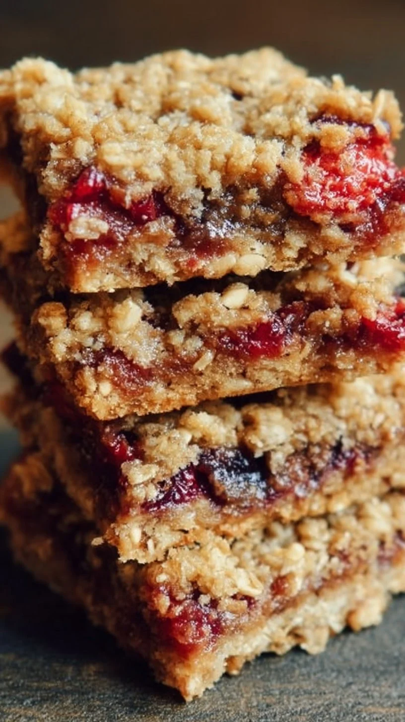 Delicious homemade Berry Oat Bars with fresh berries and oats