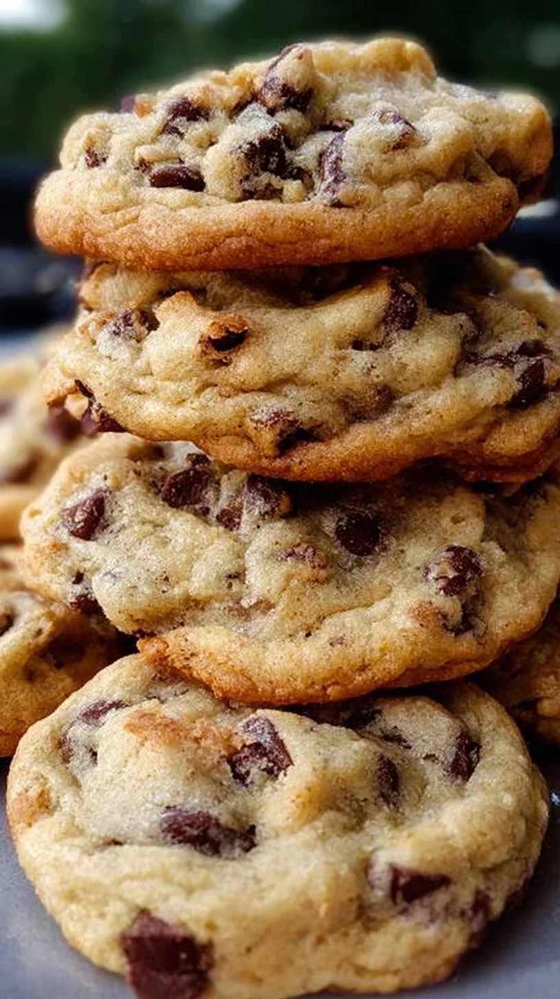 Freshly baked chocolate chip cookies on a cooling rack