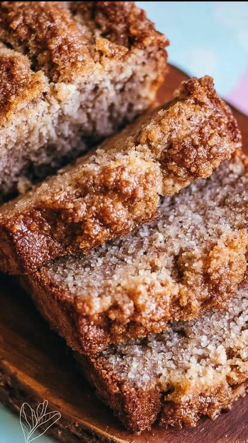 Delicious coffee cake banana bread sliced and served on a plate