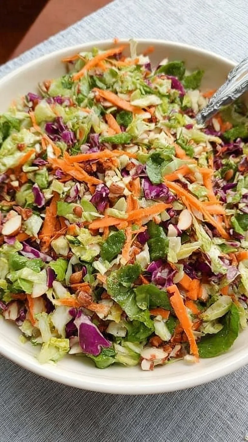 A vibrant crunchy detox salad filled with fresh vegetables and nutritious greens.