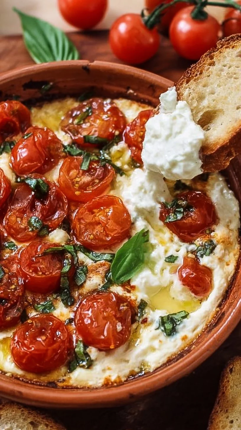 Fresh and colorful Easy Caprese Dip with tomatoes, mozzarella, and basil