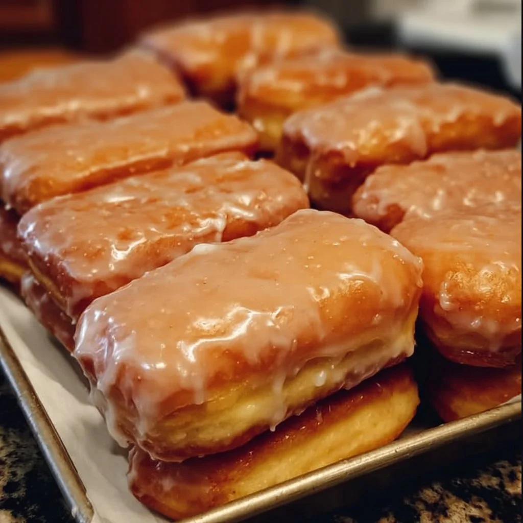 Delicious homemade maple donut bars on a plate
