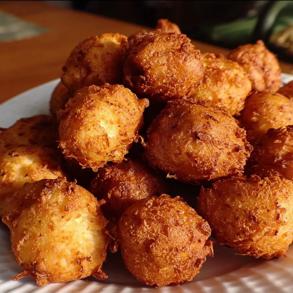 Crispy hush puppies served at Long John Silver's seafood restaurant.