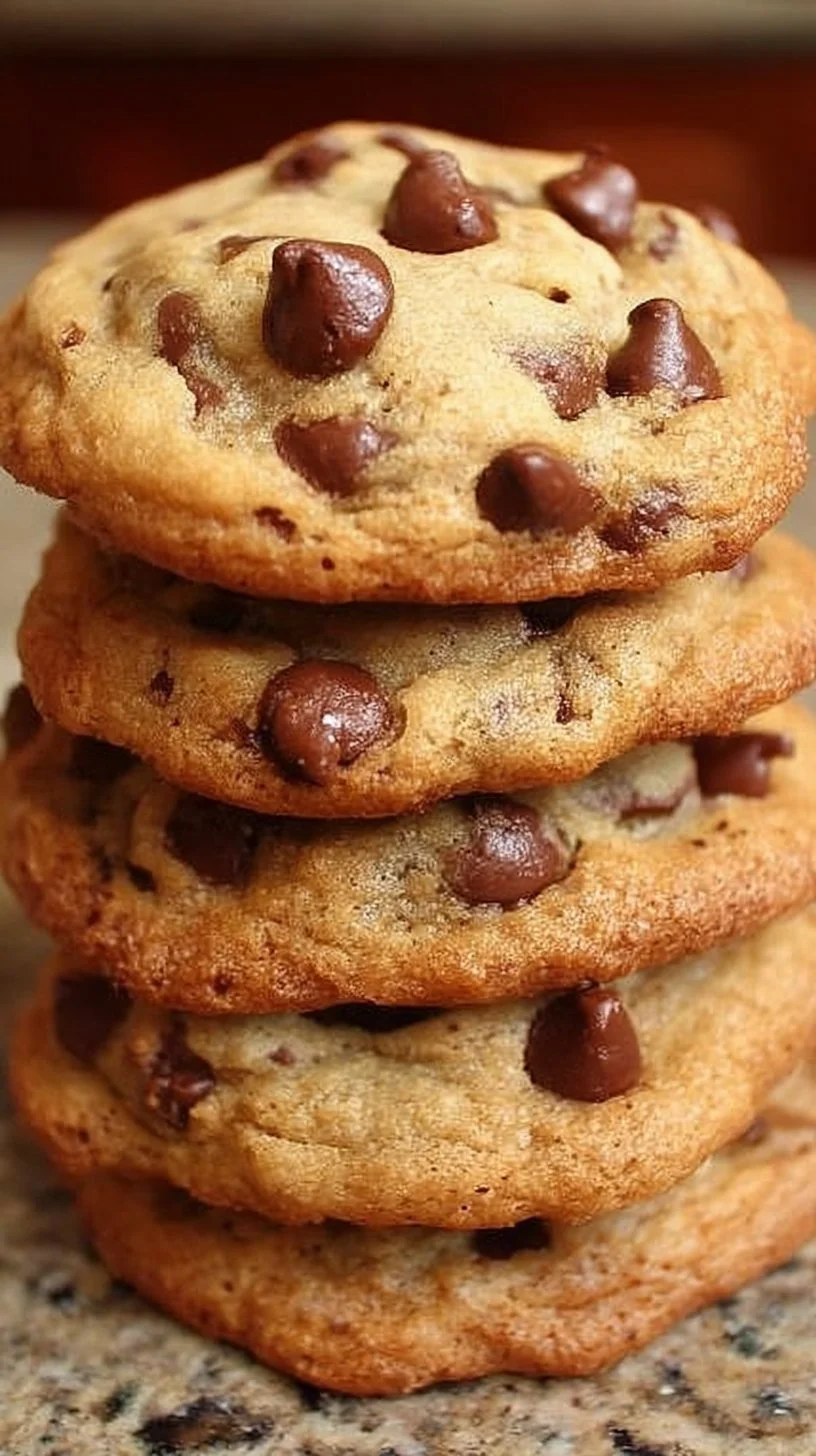 Freshly baked perfect chocolate chip cookies on a cooling rack