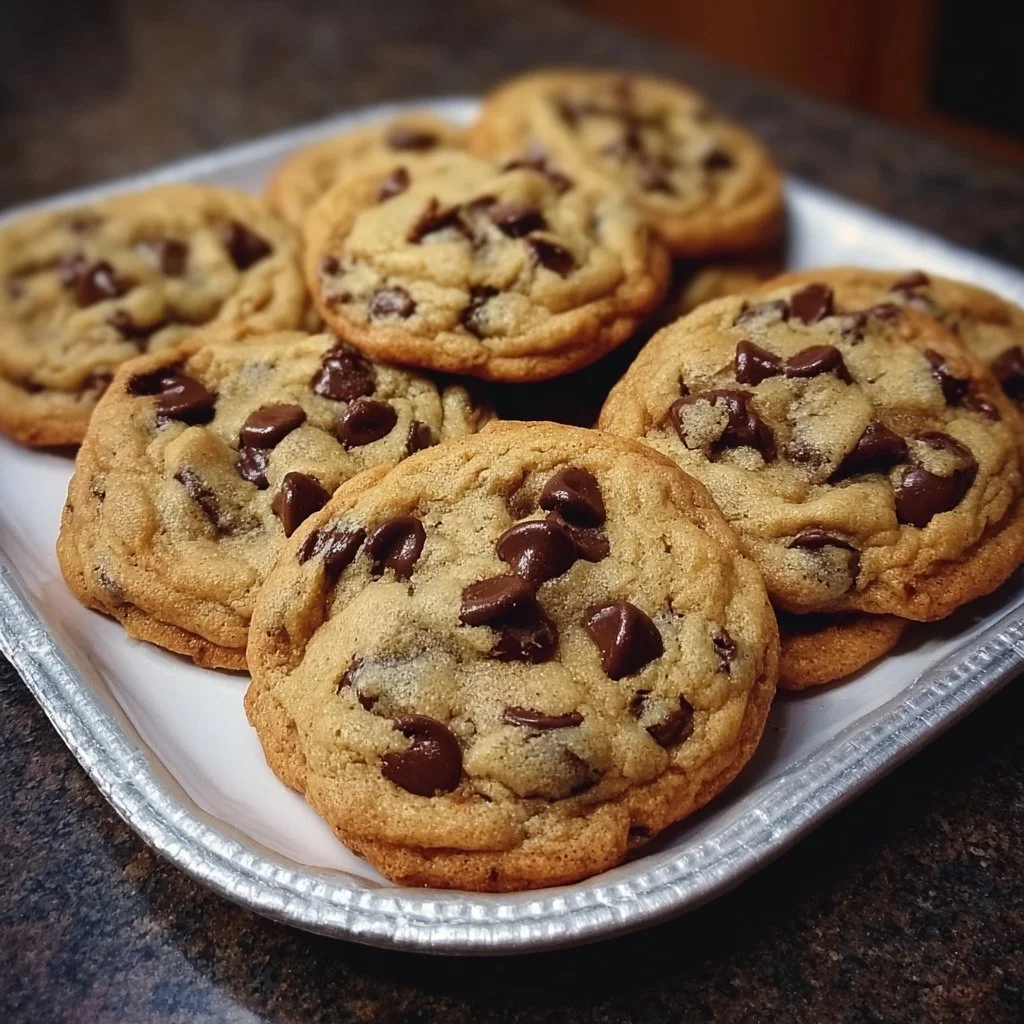 Deliciously baked chocolate chip cookies on a cooling rack