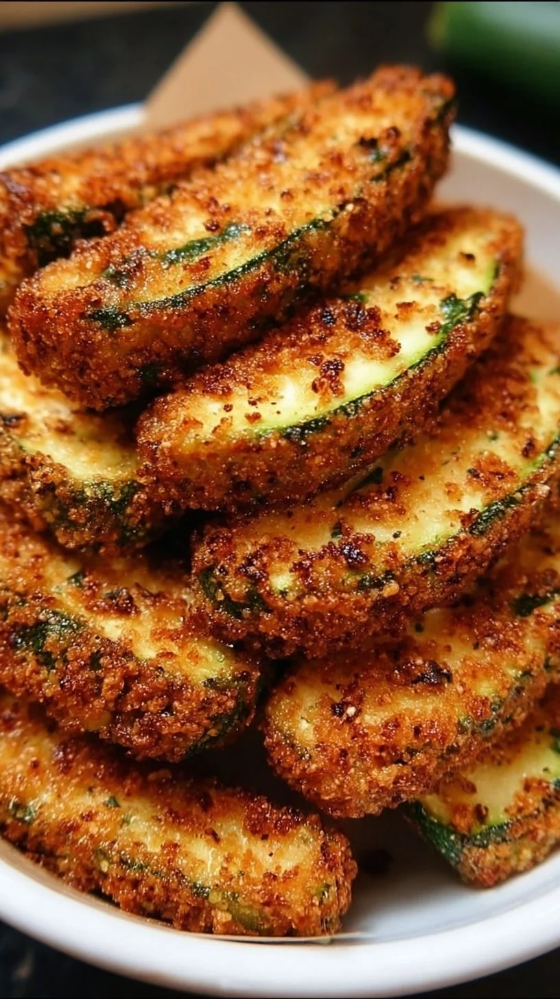 Zucchini Coated Snack served in a bowl with dipping sauce