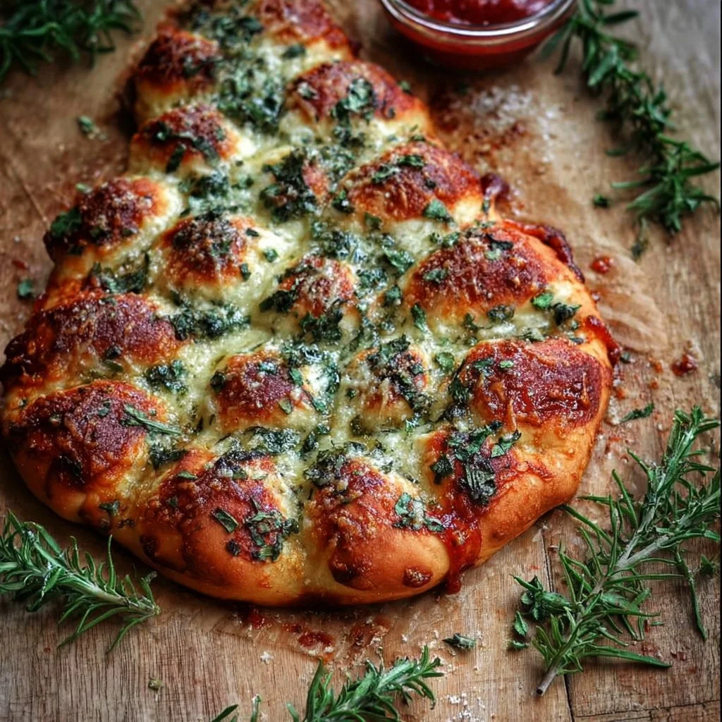 Fresh herb pizza topped with aromatic herbs and vibrant ingredients