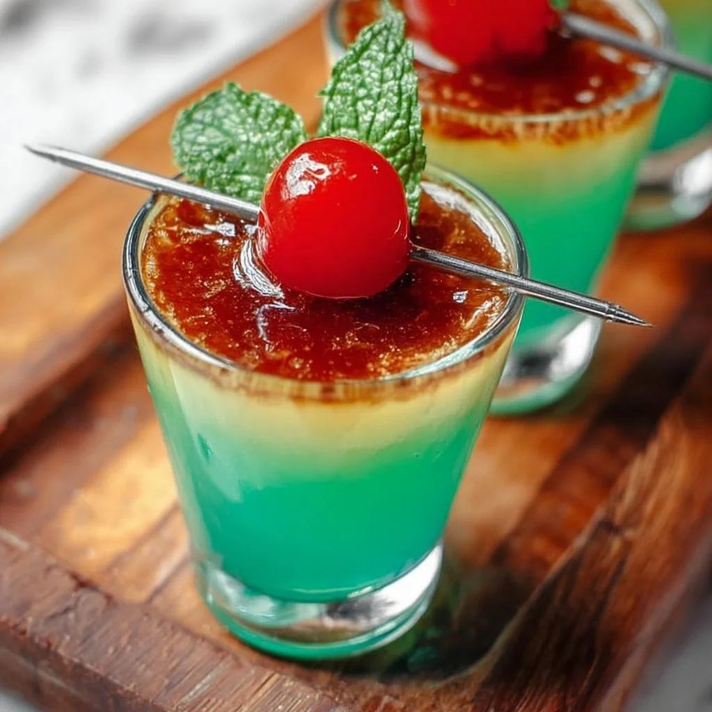 A vibrant assortment of Malibu Rum shooters ready to be enjoyed.