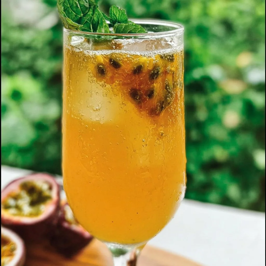 Refreshing Passion Fruit Spritz cocktail with vibrant colors and garnishes