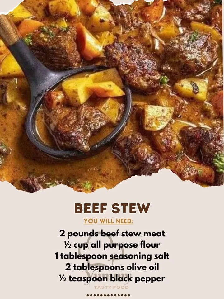 Delicious bowl of homemade beef stew with vegetables and herbs