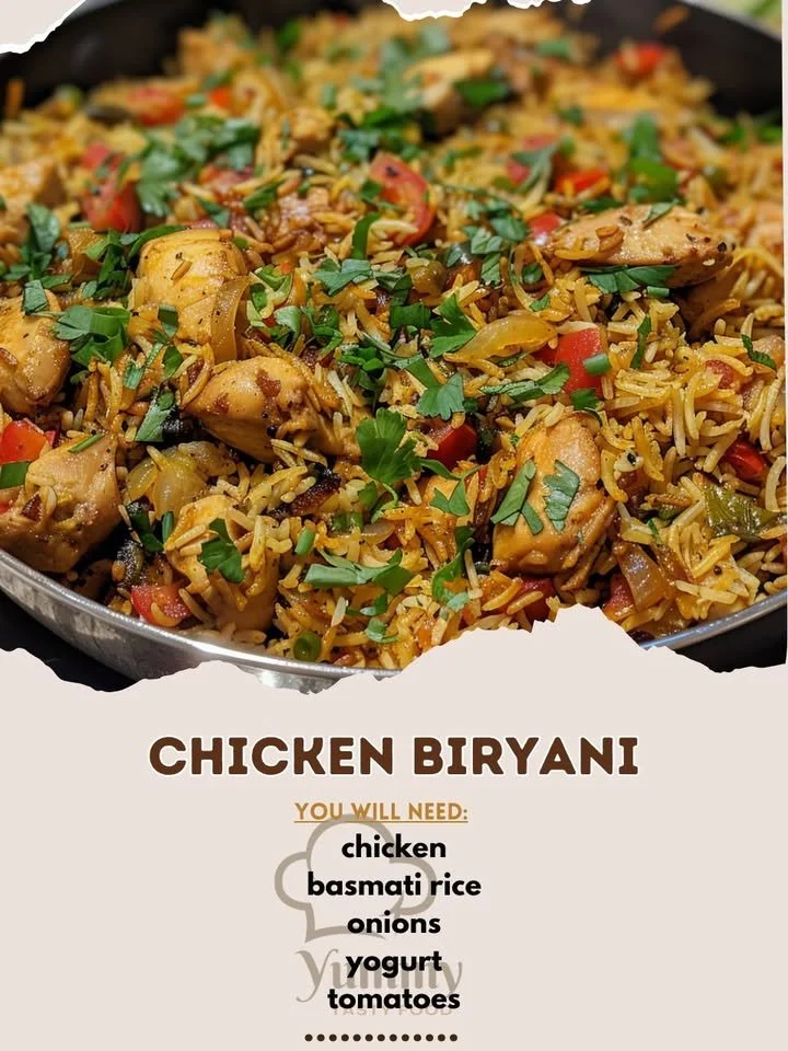 Delicious Chicken Biryani served on a plate with fragrant spices and herbs