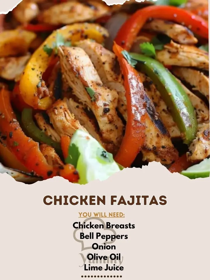 Delicious Chicken Fajitas with peppers and onions served on a plate