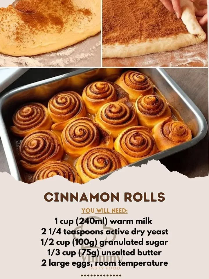 Freshly baked cinnamon rolls topped with creamy glaze