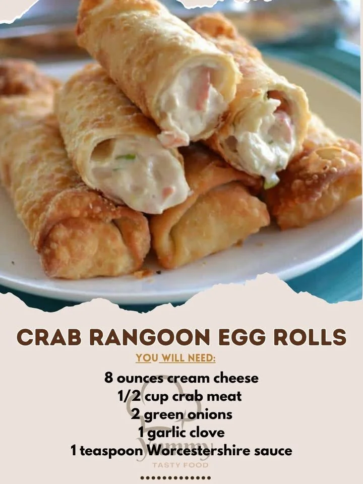 Crispy Crab Rangoon Egg Rolls filled with cream cheese and crab meat