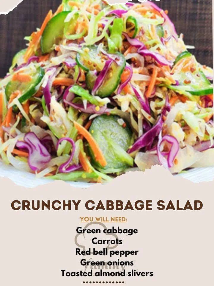 Crunchy cabbage salad with sweet and tangy dressing in a bowl