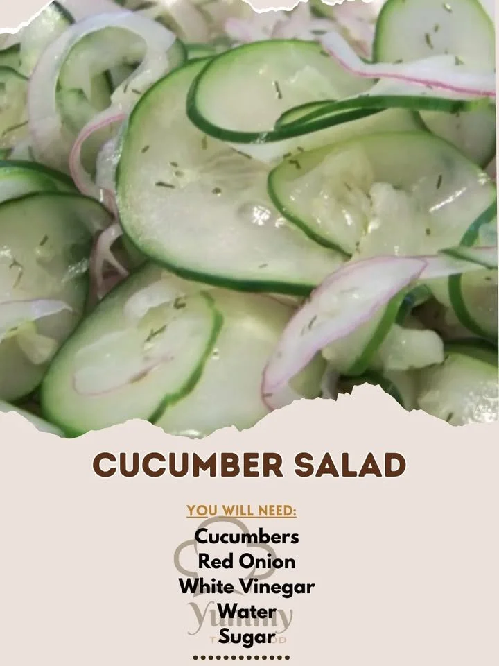 Fresh cucumber salad served in a bowl with herbs and dressing