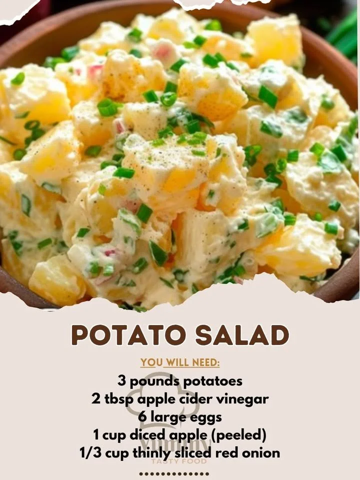 Delicious easy potato salad served in a bowl with fresh herbs