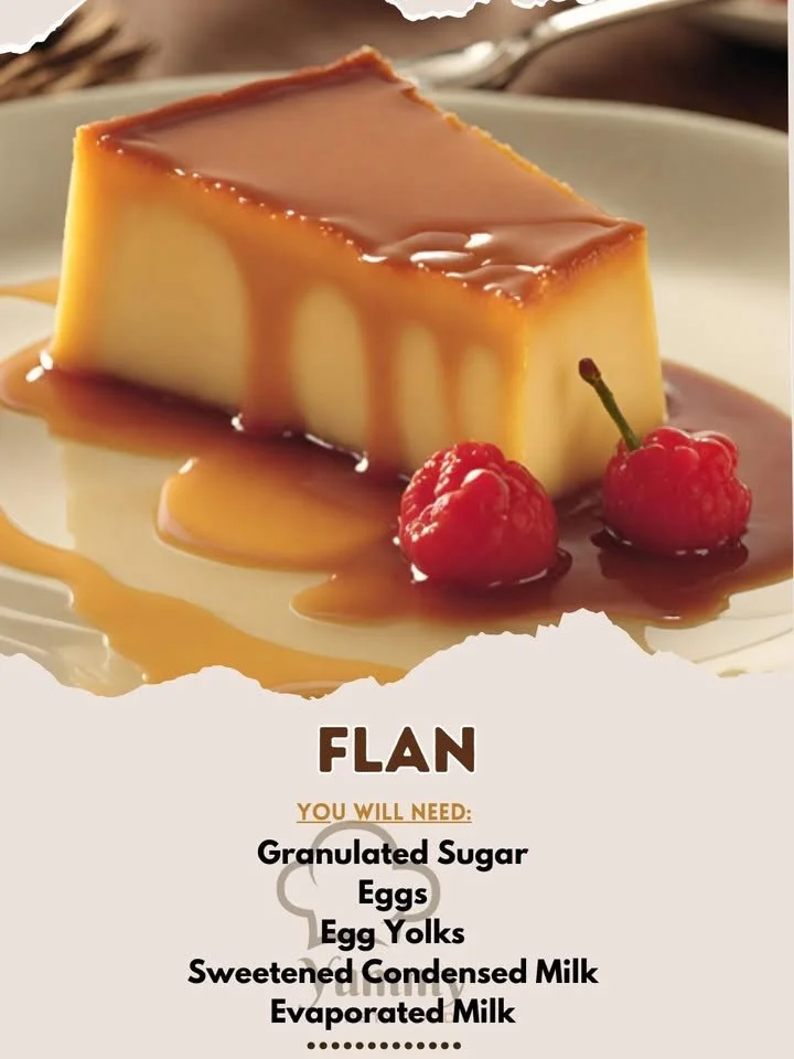 Delicious homemade flan dessert topped with caramel sauce.