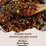 Homemade bulgogi sauce ingredients in a bowl for marinating meat.