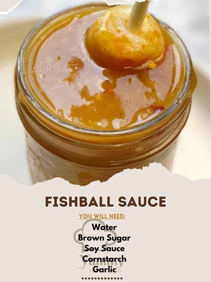 Delicious homemade fishball sauce in a bowl