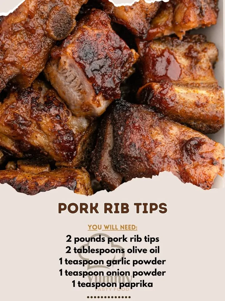 Delicious Pork Rib Tips on a grill, ready to be served.