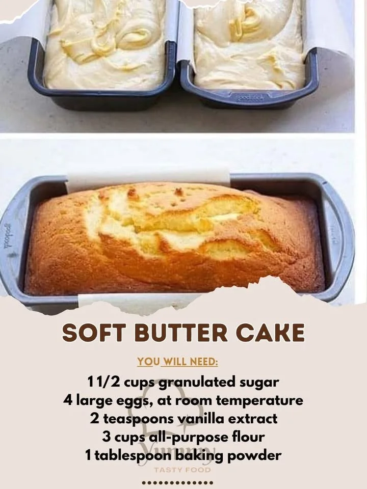 Deliciously soft butter cake fresh out of the oven, ready to serve.